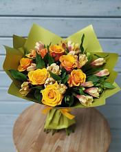 Букет цветов из:  Альстромерии и Розы в Солуно-Дмитриевском