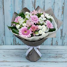 Букет цветов из:  Герберы, Альстромерии и Хризантемы #REPLACE_PRED# Солуно-Дмитриевском