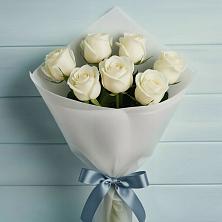 Букет 7 Белых роз Эдлесс Лав в Солуно-Дмитриевском