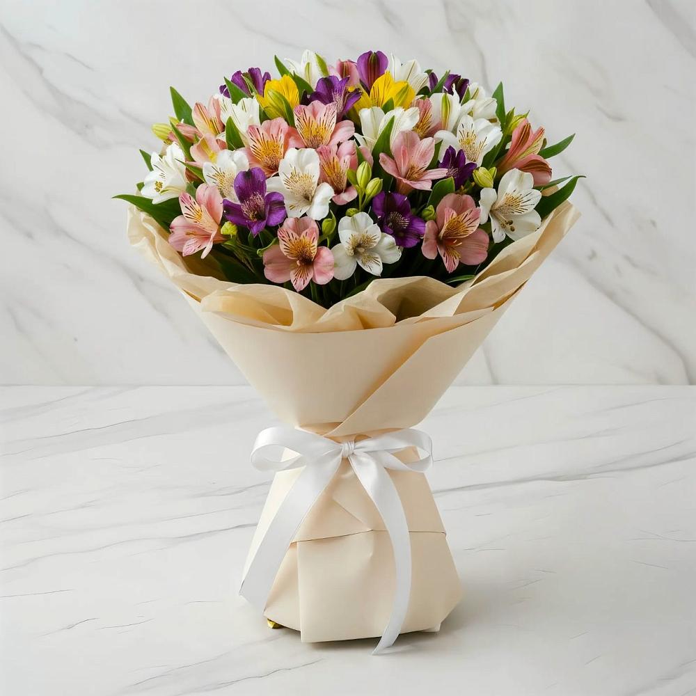 Букет цветов из: Альстромерии в Солуно-Дмитриевском