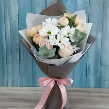 Букет цветов из:  Хризантемы и Розы #REPLACE_PRED# Солуно-Дмитриевском