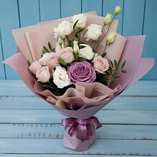 Букет цветов из:  Розы и Лизиантусы #REPLACE_PRED# Солуно-Дмитриевском