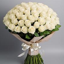 Букет 101 беля роза Белоснежка в Солуно-Дмитриевском