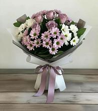 Букет цветов из:  Хризантемы и Розы в Солуно-Дмитриевском