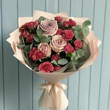 Букет цветов из:  Гвоздики и Розы в Солуно-Дмитриевском